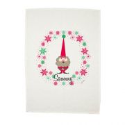 Personalised Christmas Tea Towel - Christmas Santa Gnome
